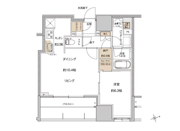 ザ・上通並木坂レジデンス 間取り U-F type