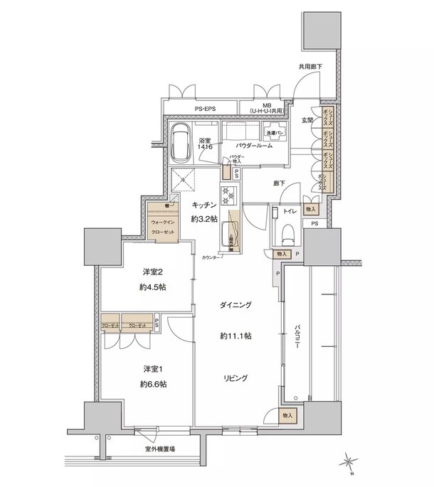ザ・上通並木坂レジデンス 間取り U-I type