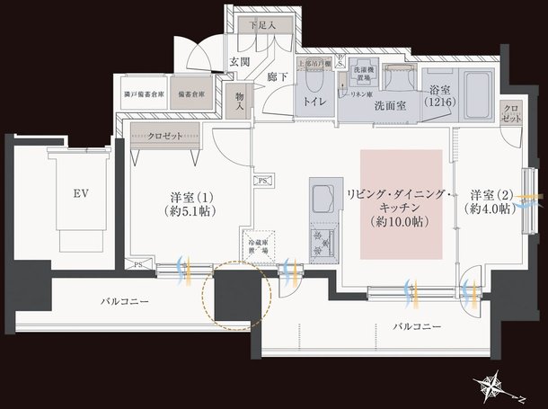 レーベン月寒中央 LEGEND ONE 間取り A type