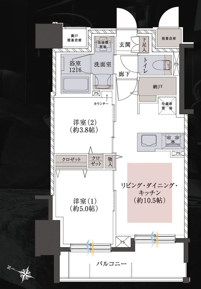 レーベン月寒中央 LEGEND ONE 間取り F type