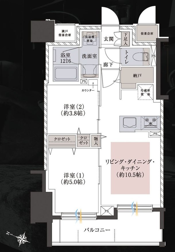 レーベン月寒中央 LEGEND ONE 間取り F type
