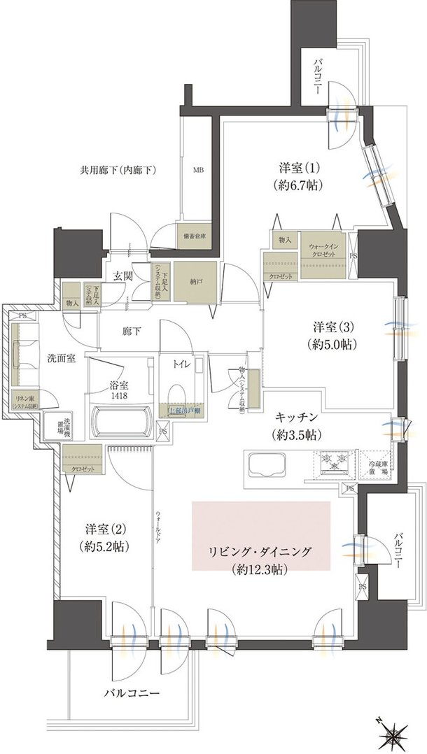 レーベン発寒南 RECENT 間取り B type