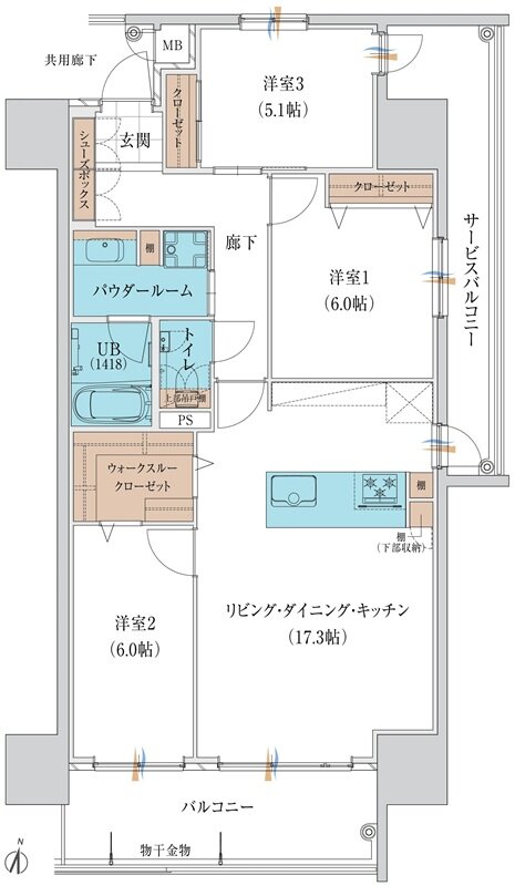 グランドパレス飯塚 間取り D TYPE
