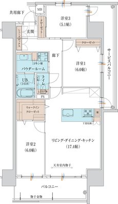 グランドパレス飯塚 間取り D TYPE