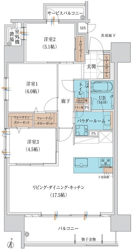 グランドパレス飯塚 間取り A TYPE