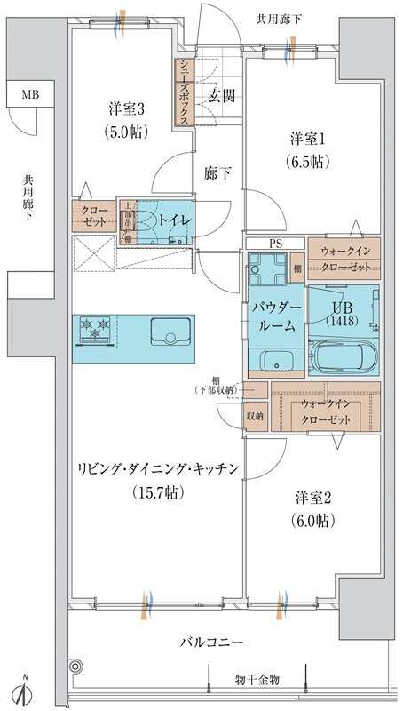 グランドパレス飯塚 間取り C TYPE