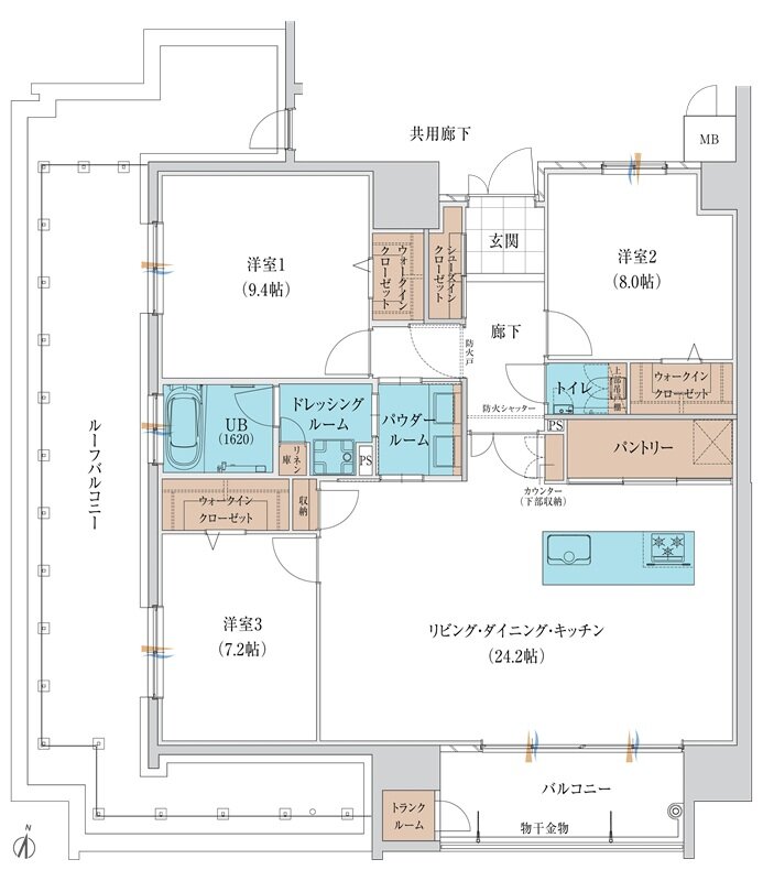 グランドパレス飯塚 間取り E TYPE