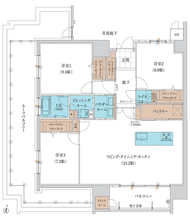グランドパレス飯塚 間取り E TYPE