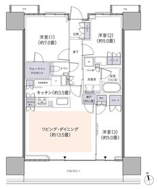 パークタワー柏の葉キャンパス 間取り S76Ftタイプ