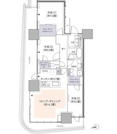 パークタワー柏の葉キャンパス 間取り W80Iタイプ
