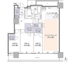 パークタワー柏の葉キャンパス 間取り P-S100Ltタイプ