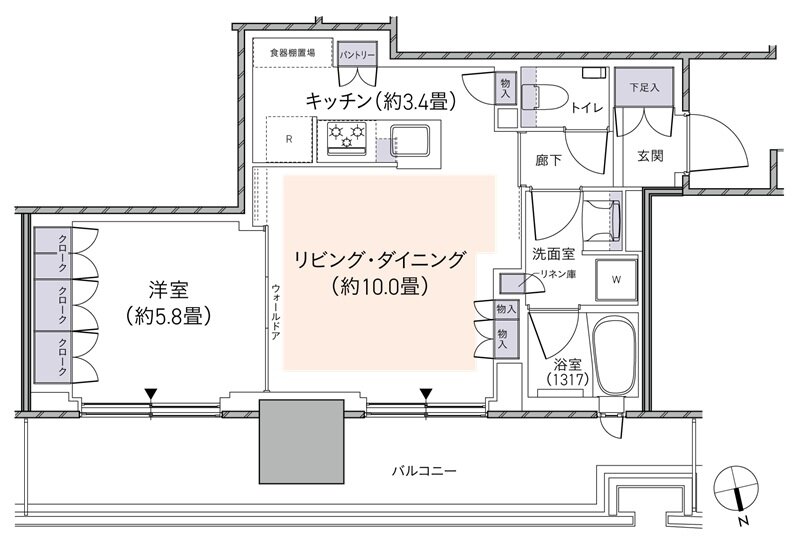パークタワー柏の葉キャンパス 間取り N47F’タイプ