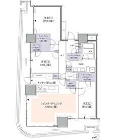 パークタワー柏の葉キャンパス 間取り P-W103Qtタイプ