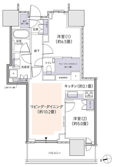 パークタワー柏の葉キャンパス 間取り W60Fタイプ