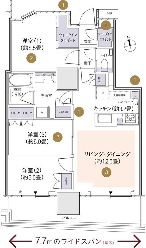 パークタワー柏の葉キャンパス 間取り S72Dtタイプ