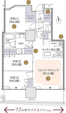 パークタワー柏の葉キャンパス 間取り S72Dtタイプ