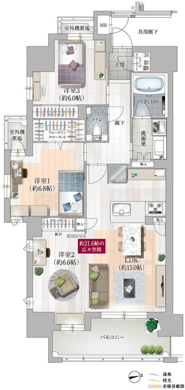 オーヴィジョン鴨池 間取り A type