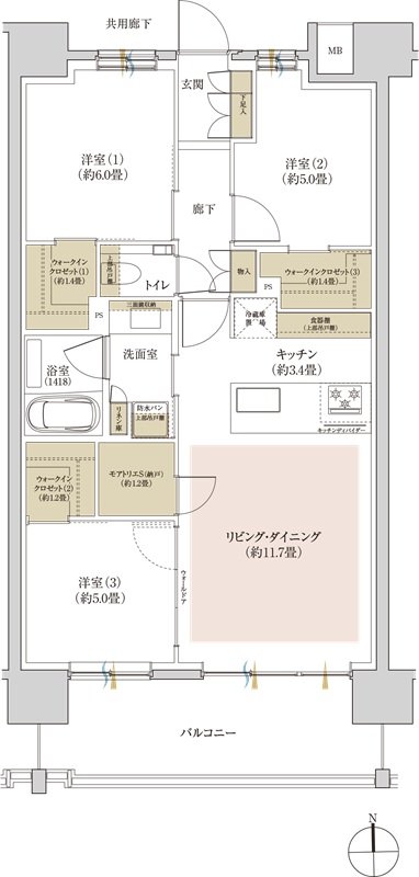 リビオ高田馬場 間取り Bタイプ