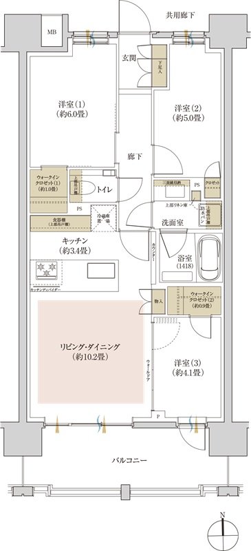 リビオ高田馬場 間取り D1タイプ