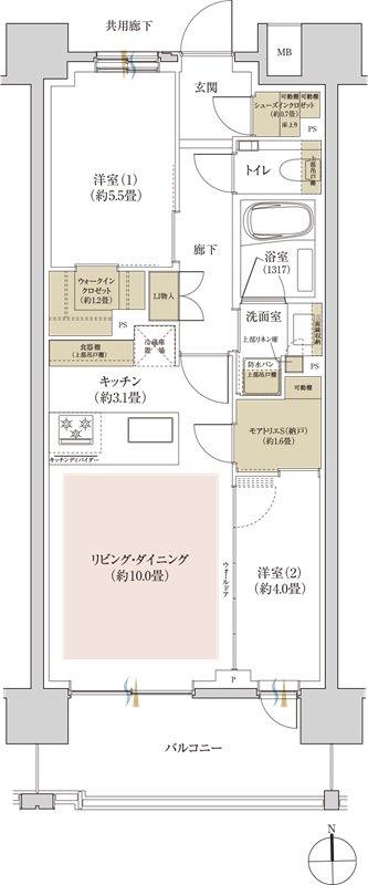 リビオ高田馬場 間取り E1タイプ