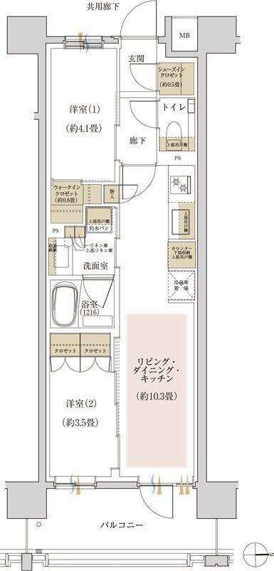 リビオ高田馬場 間取り Iタイプ