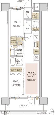 リビオ高田馬場 間取り Iタイプ