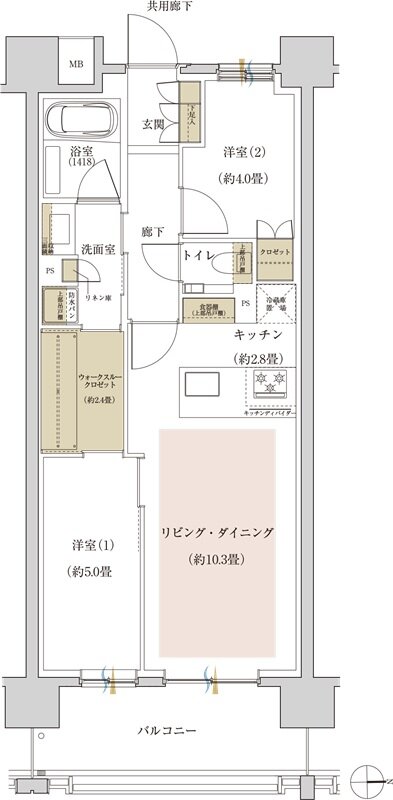 リビオ高田馬場 間取り J2タイプ