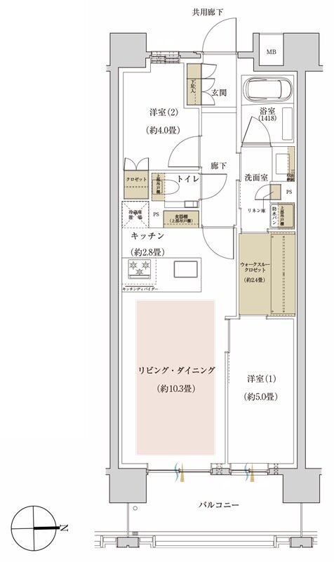 リビオ高田馬場 間取り J1タイプ