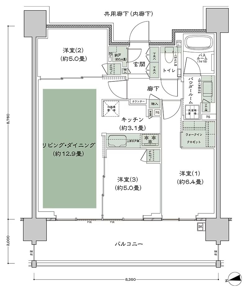 シティハウス調布小島町 間取り Ca-3 type