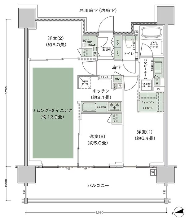 シティハウス調布小島町 間取り Ca-3 type