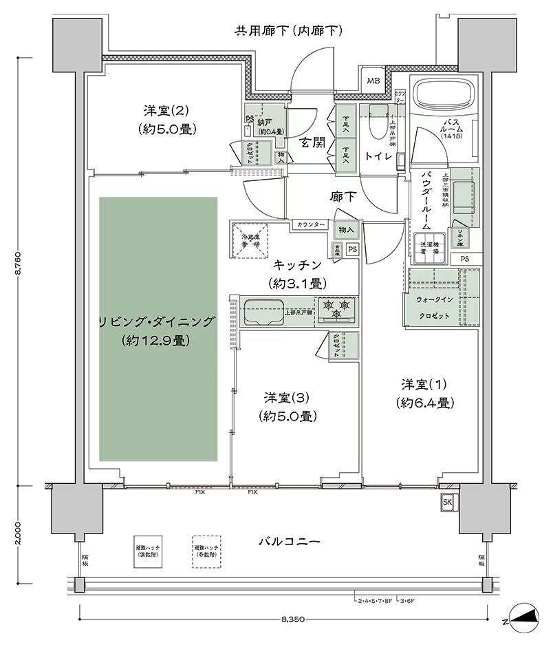 シティハウス調布小島町 間取り Cb-3 type