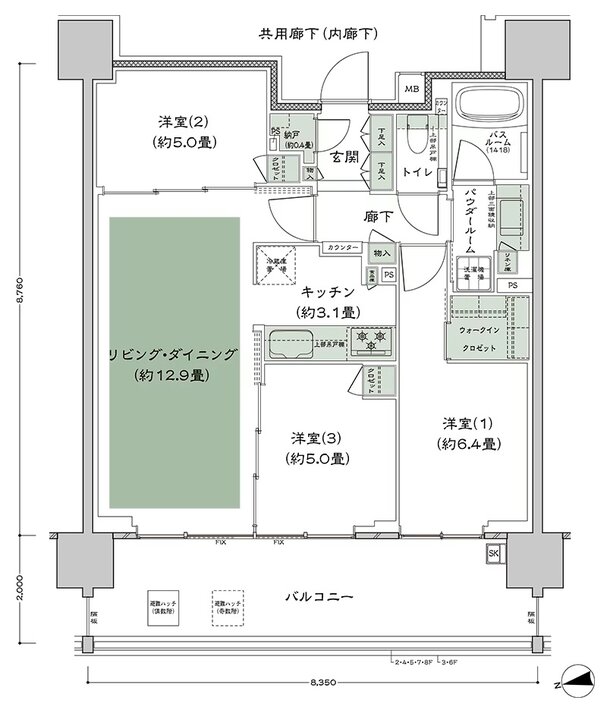 シティハウス調布小島町 間取り Cb-3 type