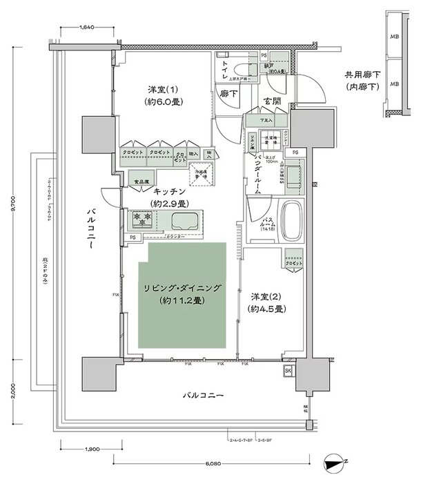 シティハウス調布小島町 間取り E-2 type