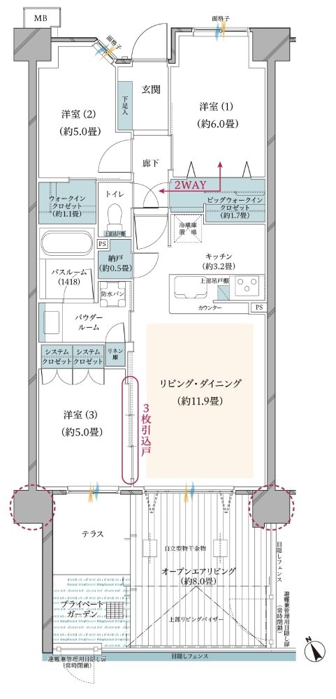 ヴェレーナ武蔵新城 間取り EOL type