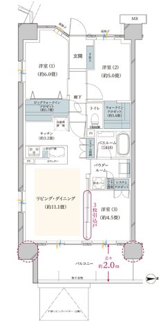 ヴェレーナ武蔵新城 間取り H type