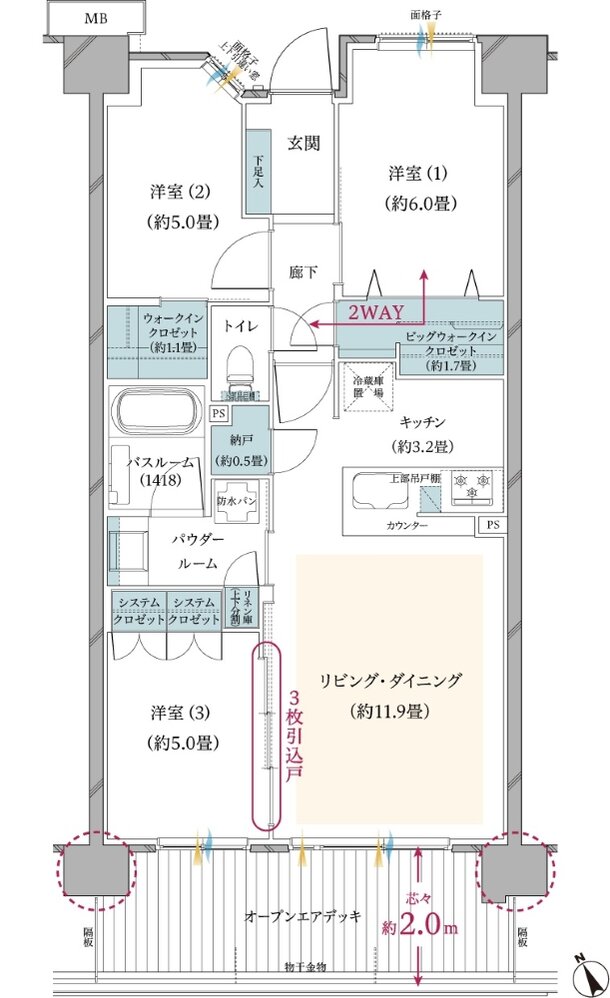 ヴェレーナ武蔵新城 間取り EOD type＜先着順販売住戸＞