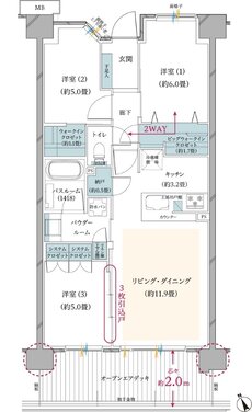 ヴェレーナ武蔵新城 間取り EOD type＜先着順販売住戸＞