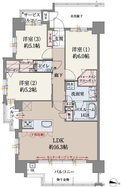 ファーネスト城山レジデンス 間取り A type