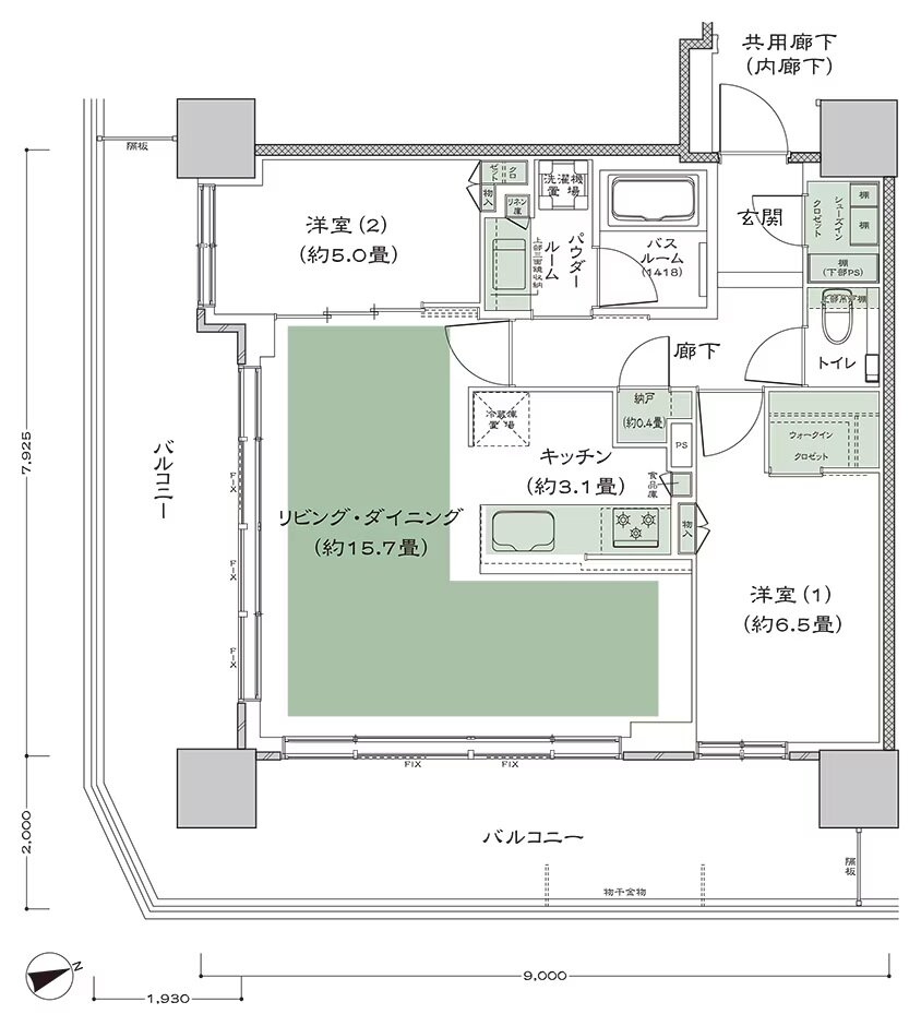 シティタワーズ上板橋イースト／セントラル 間取り H-2 type
