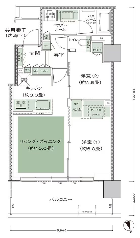シティタワーズ上板橋イースト／セントラル 間取り J' type