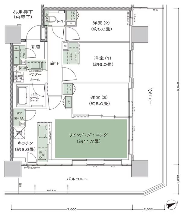シティタワーズ上板橋イースト／セントラル 間取り A'-3 type