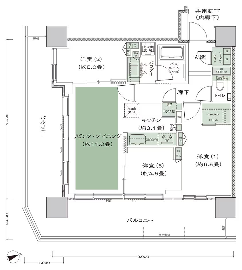 シティタワーズ上板橋イースト／セントラル 間取り H-3 type