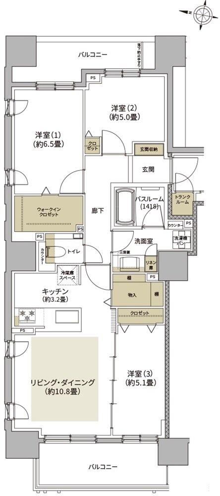 ザ・ライオンズ札幌北九条 間取り A TYPE