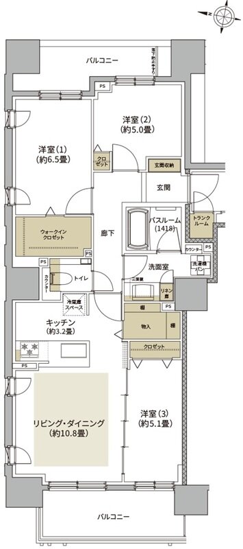 ザ・ライオンズ札幌北九条 間取り A TYPE