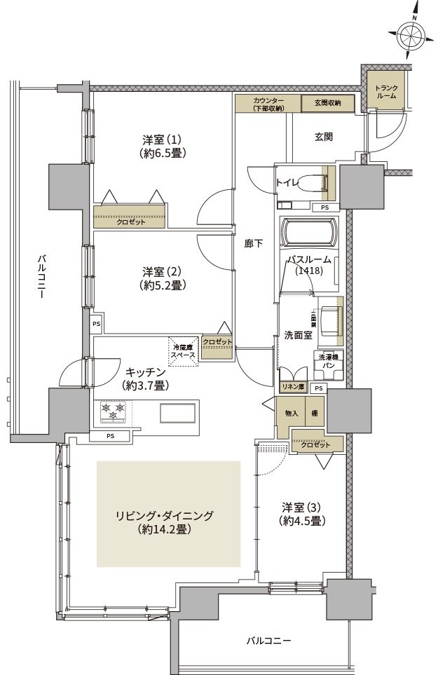 ザ・ライオンズ札幌北九条 間取り D2 TYPE
