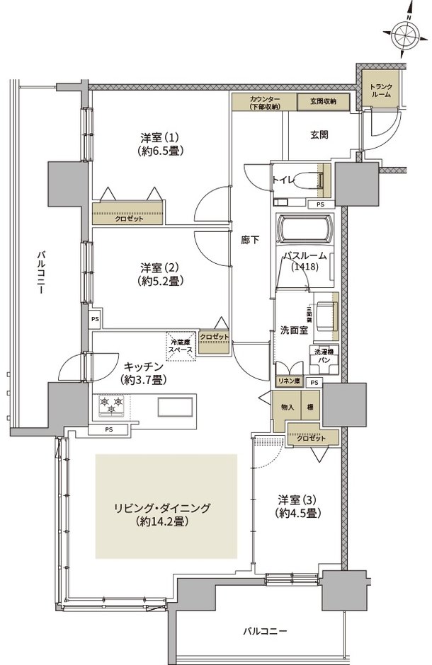 ザ・ライオンズ札幌北九条 間取り D2 TYPE