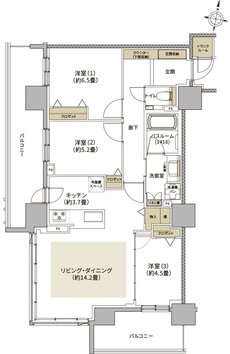 ザ・ライオンズ札幌北九条 間取り D2 TYPE