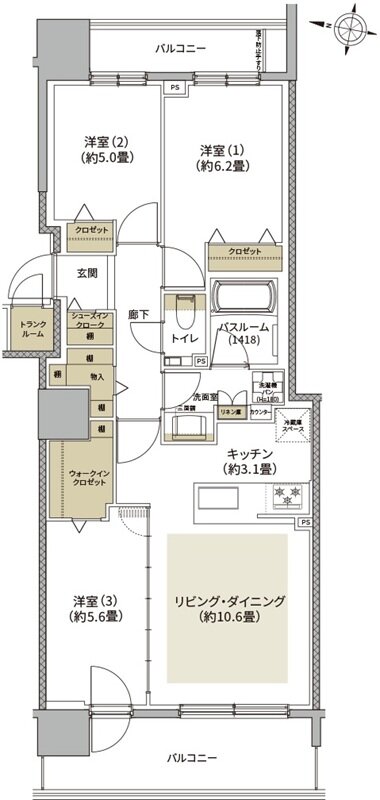 ザ・ライオンズ札幌北九条 間取り C TYPE