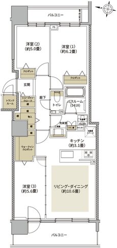 ザ・ライオンズ札幌北九条 間取り C TYPE