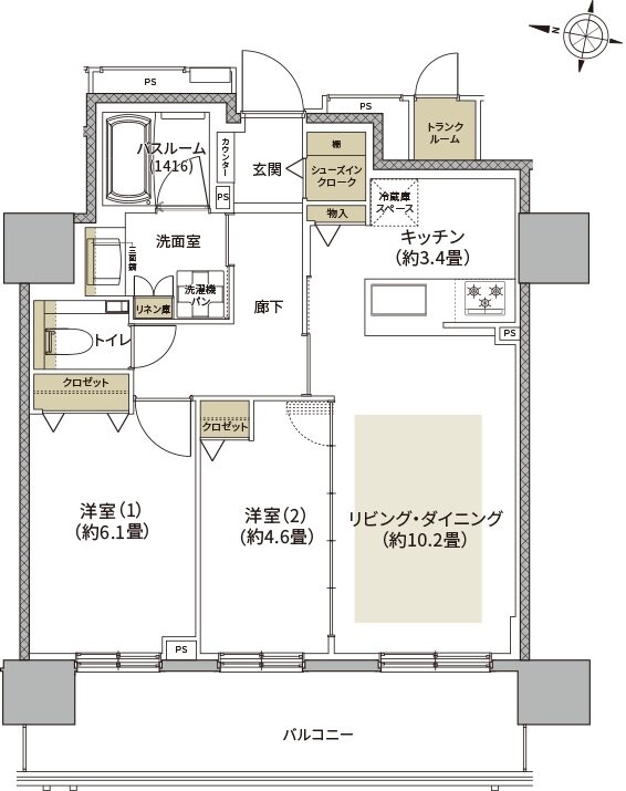 ザ・ライオンズ札幌北九条 間取り B2 TYPE